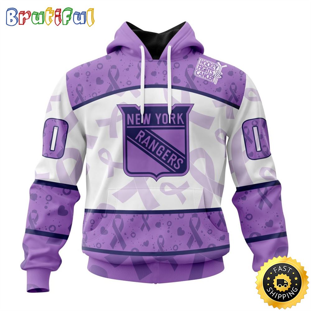 Custom New York Rangers Fights Cancer NHL Shirt Hoodie 3D - Bring