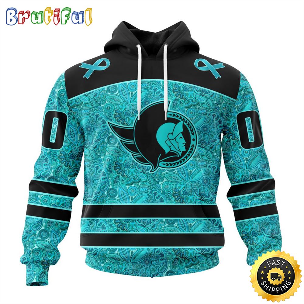 Personalized NHL Ottawa Senators All Over Print 3D Hoodie Special Design Fight Ovarian Cancer Gift For Football Fans 1 gam9in