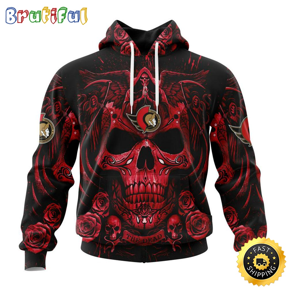 Personalized NHL Ottawa Senators Hoodie Special Design With Skull Art All Over Print 3D Hoodie Unisex Tshirt Hoodie 1 vdqd5d