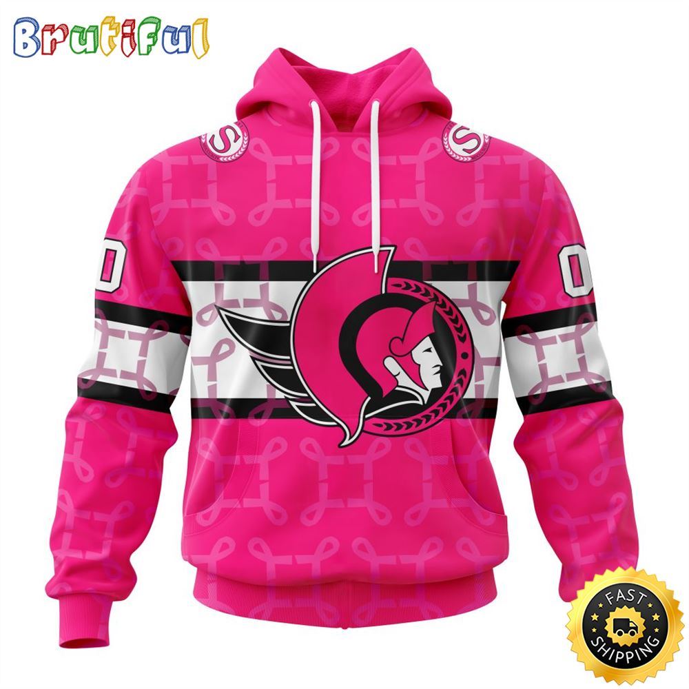 Personalized NHL Ottawa Senators I Pink I Can In October We Wear Pink Breast Cancer All Over Print 3D Hoodie Unisex Hoodie Tshirt Sweatshirt 1 isblxt