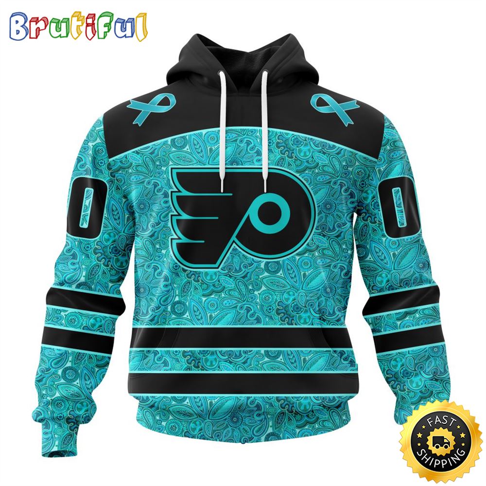 Personalized NHL Philadelphia Flyers All Over Print 3D Hoodie Special Design Fight Ovarian Cancer Gift For Football Fans 1 lltat1