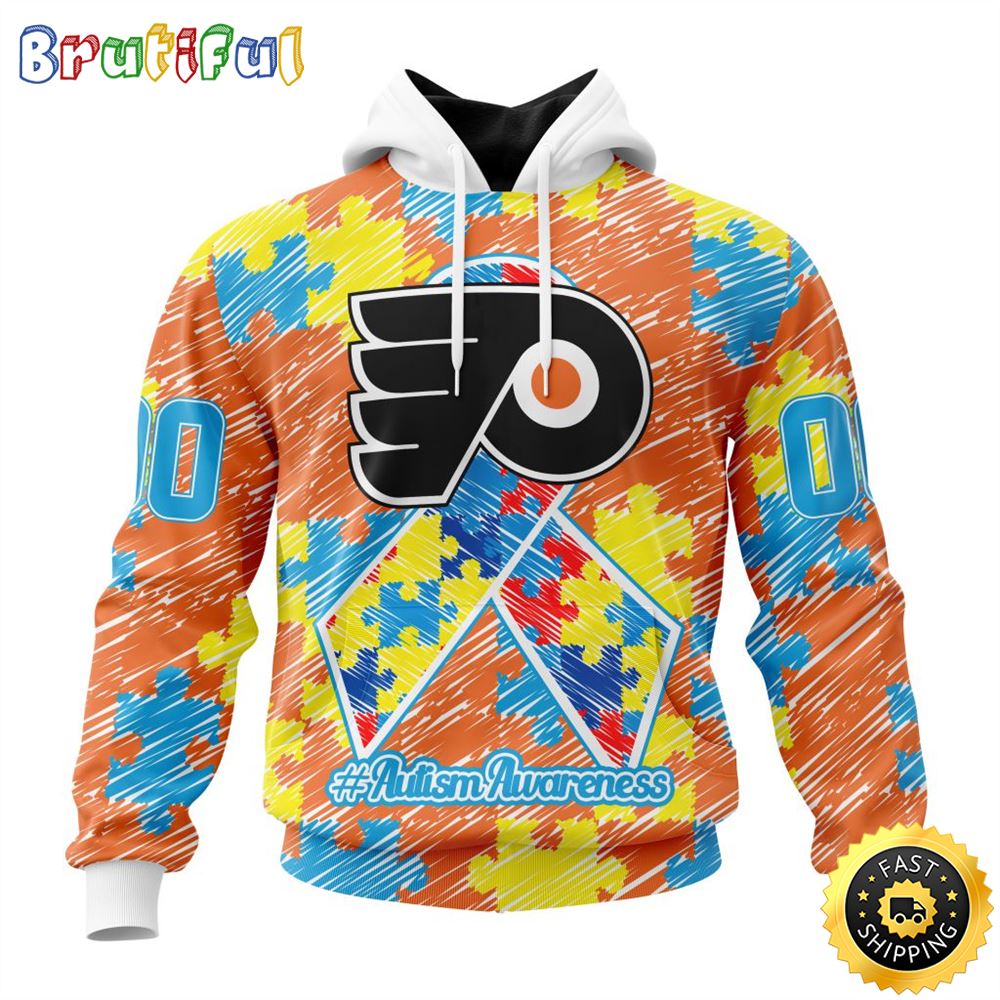 Personalized NHL Philadelphia Flyers Special Autism Awareness Month All Over Print 3D Hoodie Unisex Hoodie 1 p0smxf