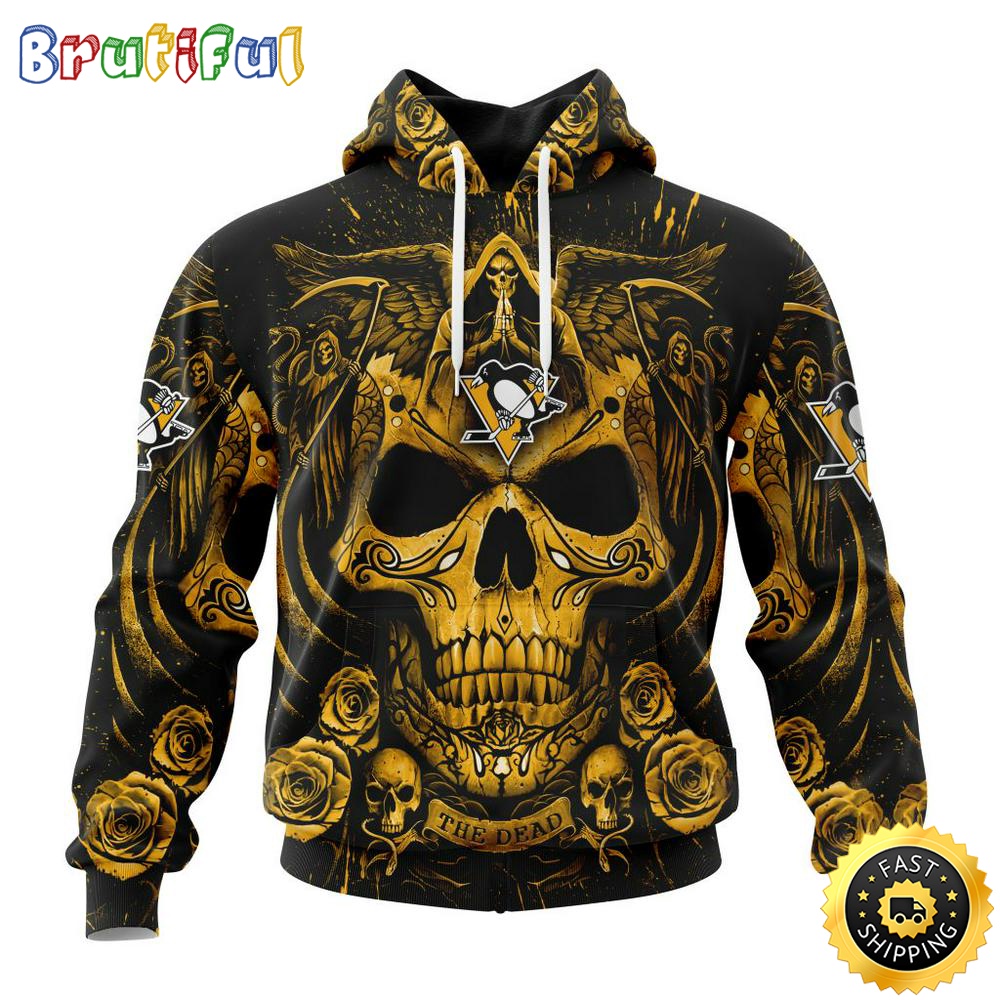 Personalized NHL Pittsburgh Penguins Hoodie Special Design With Skull Art All Over Print 3D Hoodie Unisex Tshirt Hoodie 1 tnvofd