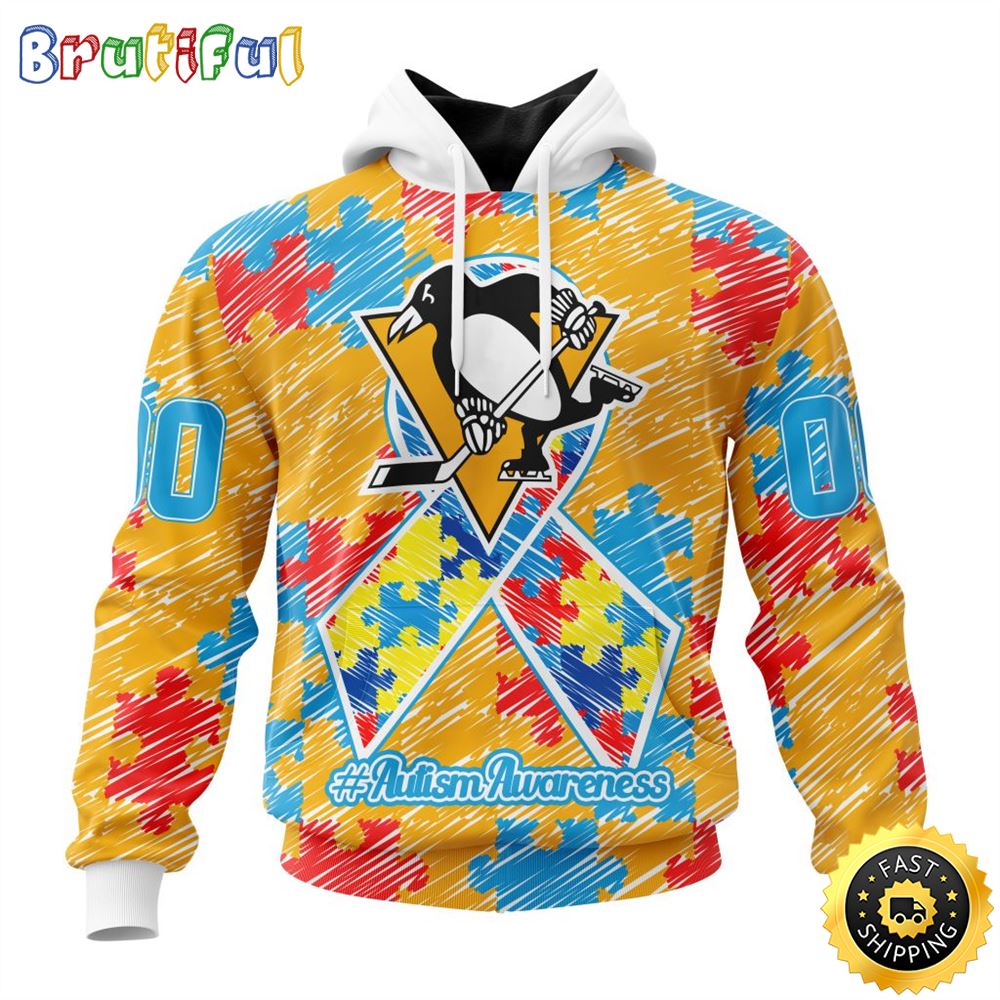 Personalized NHL Pittsburgh Penguins Special Autism Awareness Month All Over Print 3D Hoodie Unisex Hoodie 1 hhiapc