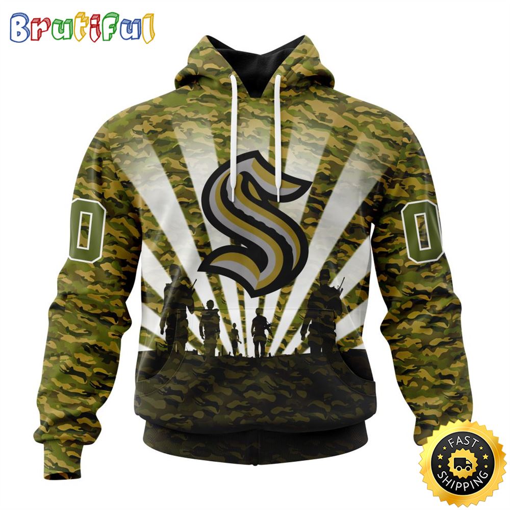 Personalized NHL Seattle Kraken All Over Print 3D Hoodie Military Camo Kits For Veterans Day And Rememberance Day 1 esgqw5