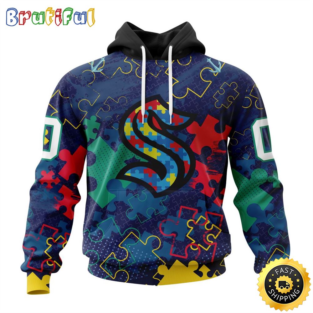 Personalized NHL Seattle Kraken Specialized Fearless Against Autism All Over Print 3D Hoodie Unisex Hoodie 1 a5gcgv
