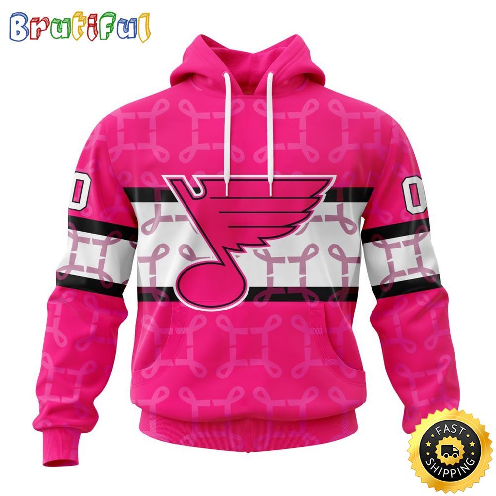 Personalized NHL St. Louis Blues I Pink I Can In October We Wear Pink Breast Cancer All Over Print 3D Hoodie Unisex Hoodie Tshirt Sweatshirt 1 x1hedo