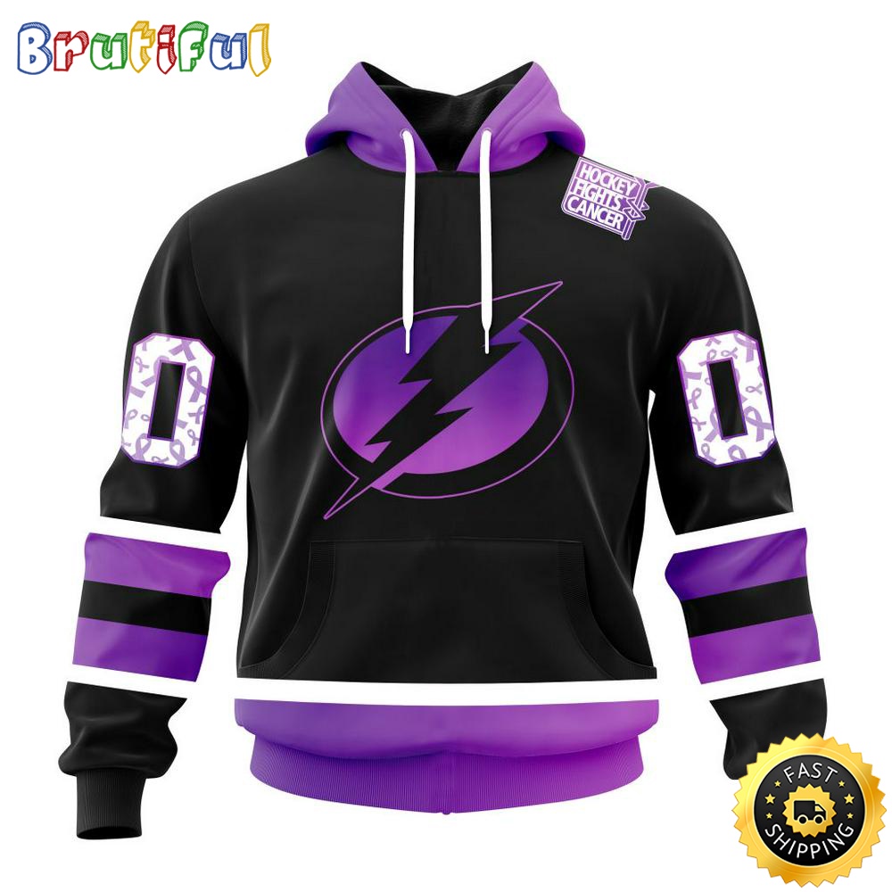 Personalized NHL Tampa Bay Lightning Hoodie Special Black Hockey Fights Cancer All Over Print 3D Hoodie Unisex Hoodie 1 ffoxmt