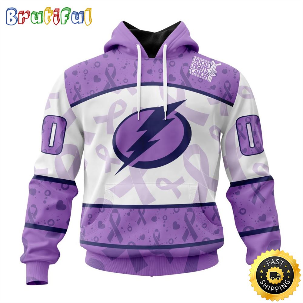 Personalized NHL Tampa Bay Lightning Special Lavender Hockey Fights Cancer All Over Print 3D Hoodie Unisex Hoodie Tshirt Sweatshirt 1 dl2dzh