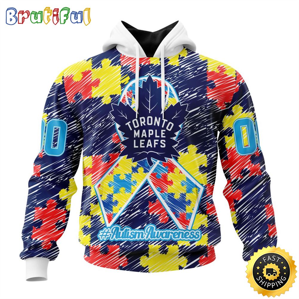 Personalized NHL Toronto Maple Leafs Special Autism Awareness Month All Over Print 3D Hoodie Unisex Hoodie 1 pouoz8