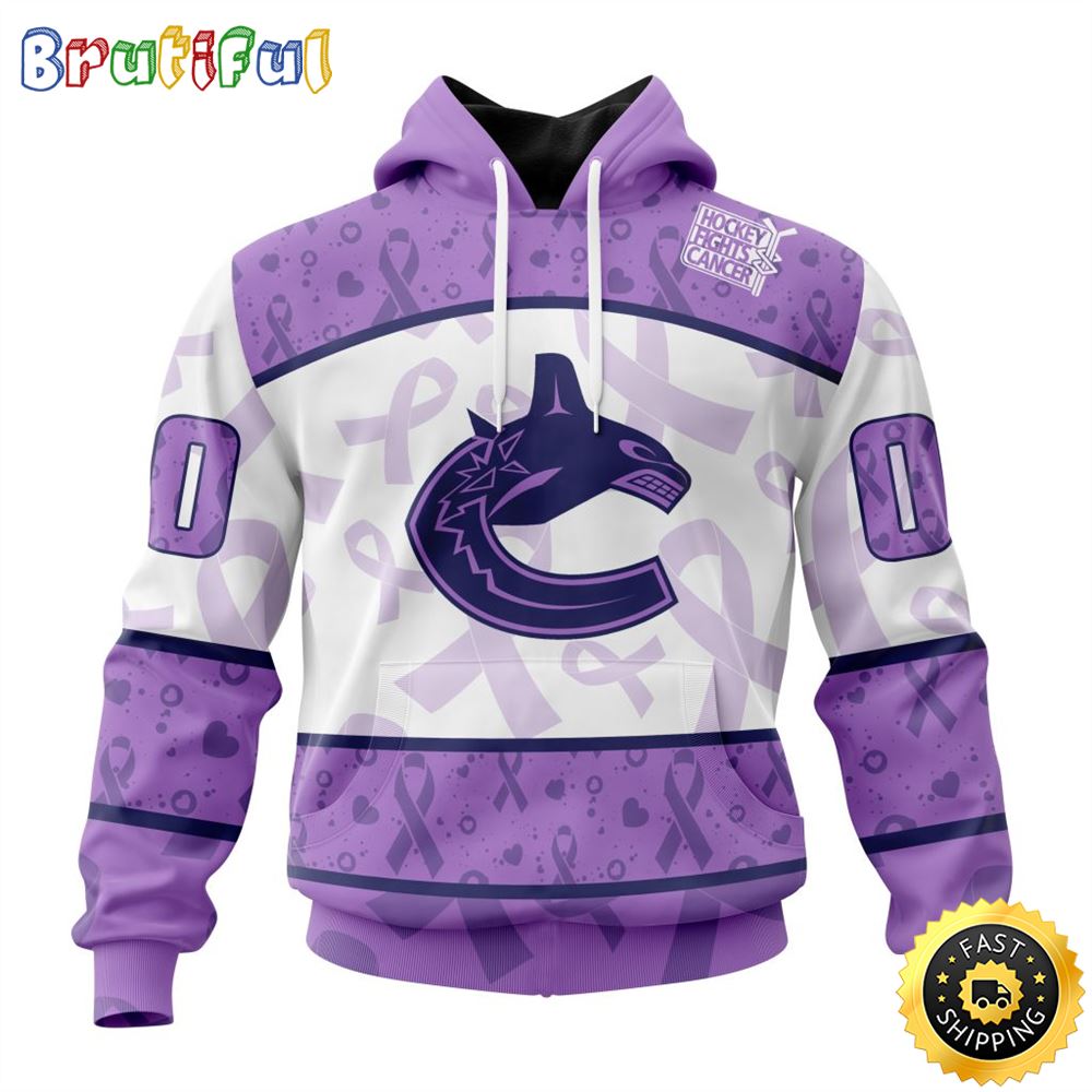 Personalized NHL Vancouver Canucks Special Lavender Hockey Fights Cancer All Over Print 3D Hoodie Unisex Hoodie Tshirt Sweatshirt 1 sbis0j