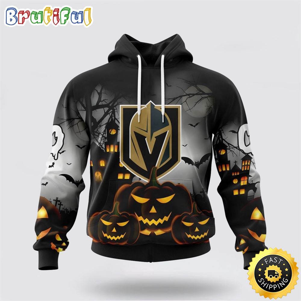 Personalized NHL Vegas Golden Knights All Over Print 3D Hoodie Special Design Pumpkins For Halloween 1 oomlta