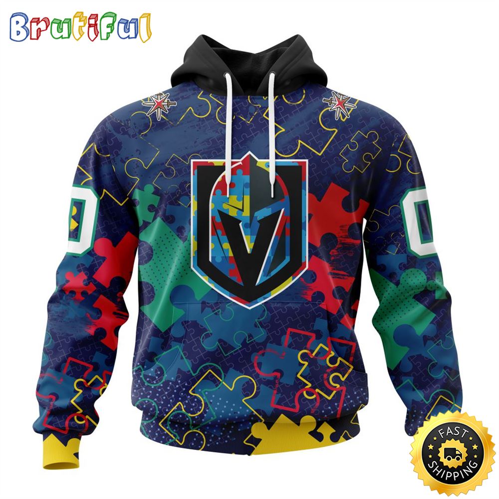 Personalized NHL Vegas Golden Knights Specialized Fearless Against Autism All Over Print 3D Hoodie Unisex Hoodie 1 fkv13e