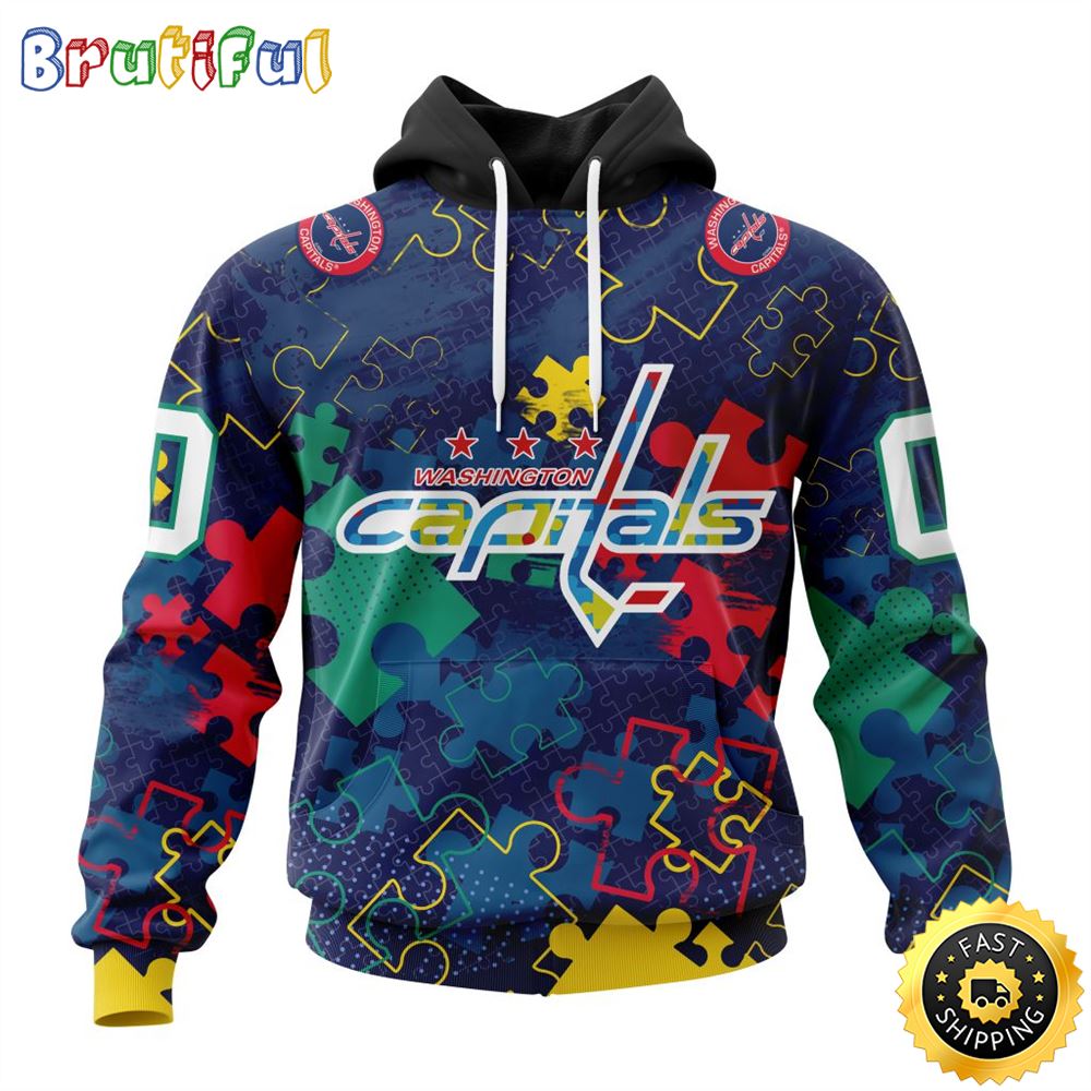 Personalized NHL Washington Capitals Specialized Fearless Against Autism All Over Print 3D Hoodie Unisex Hoodie 1 uubzjo