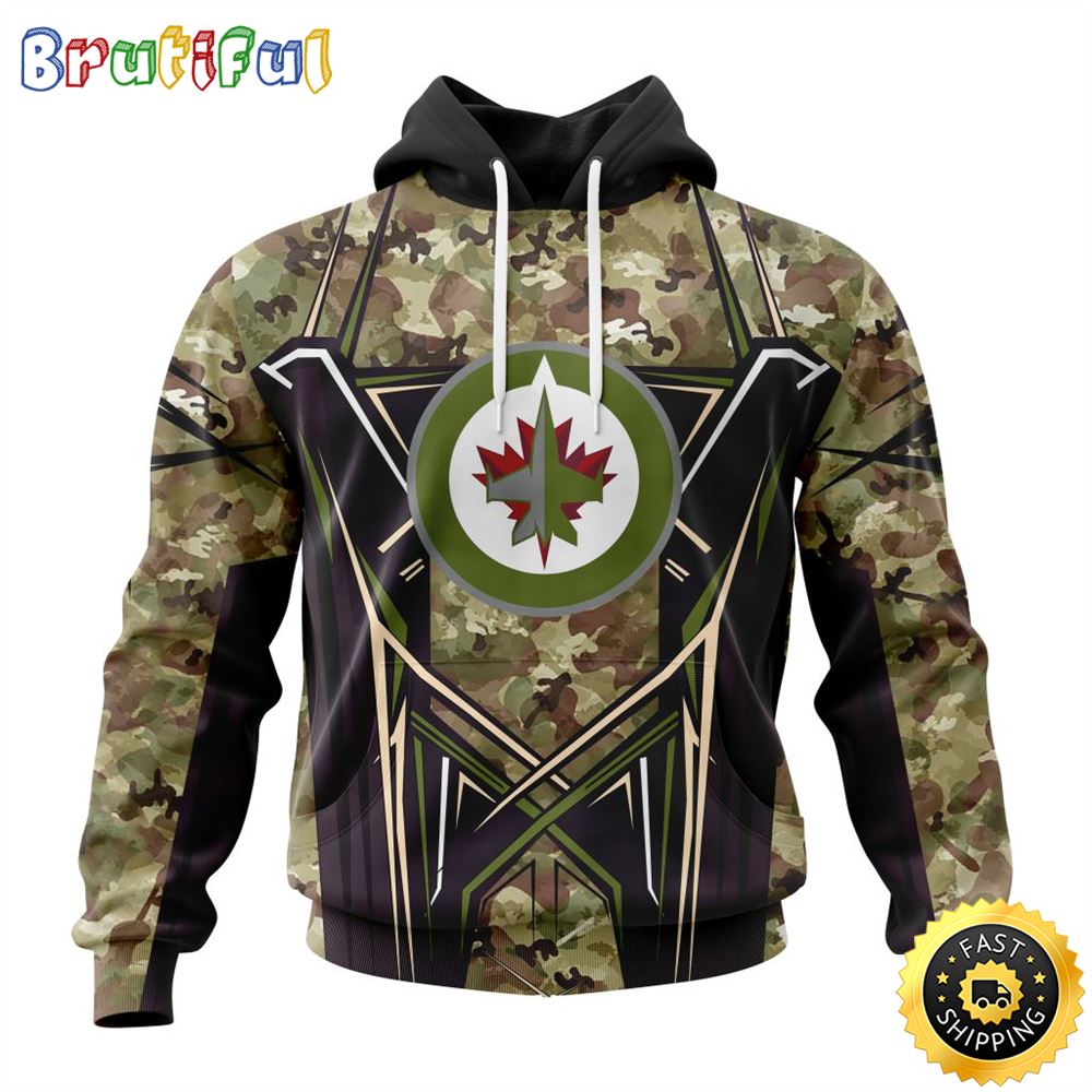 Personalized NHL Winnipeg Jets Hoodie Special Camo Color Design All Over Print 3D Unisex Hoodie 1 msapws
