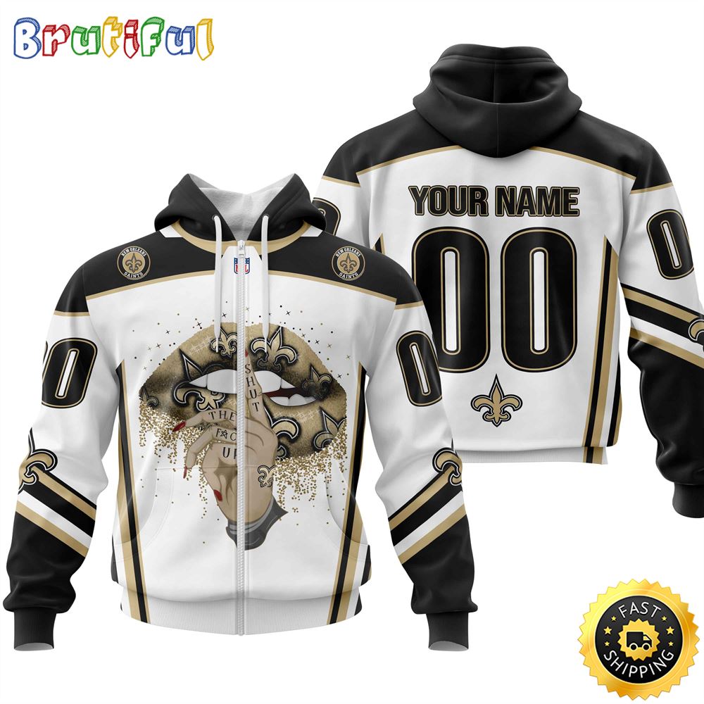 Personalized New Orleans Saints All Over Print Zip Hoodie 3D Please Control A mouth Unisex Zip Hoodie 1 lis63b