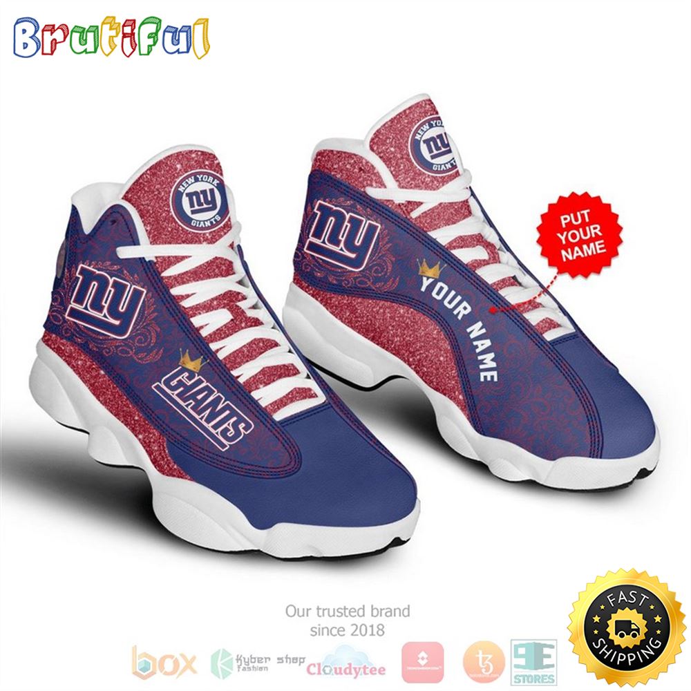 Personalized New York Giants Nfl Football Custom Air Jordan 13 Shoes grphve