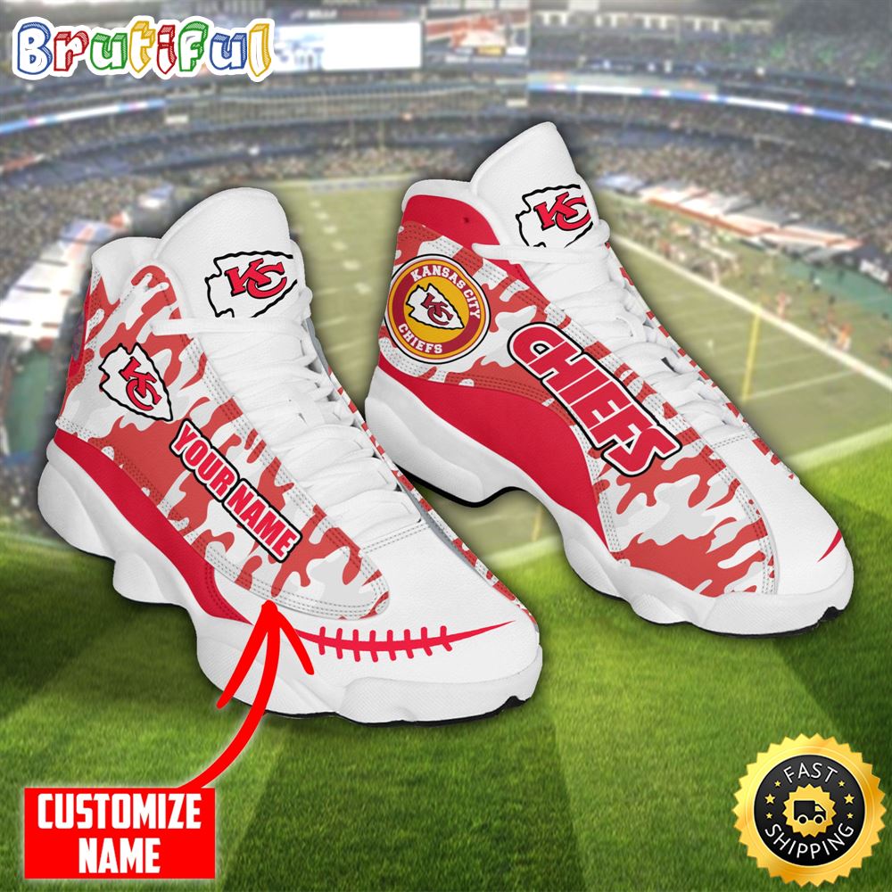 Personalized Nfl Kansas City Chiefs Camo Red Air Jordan 13 Shoes zpqxmg