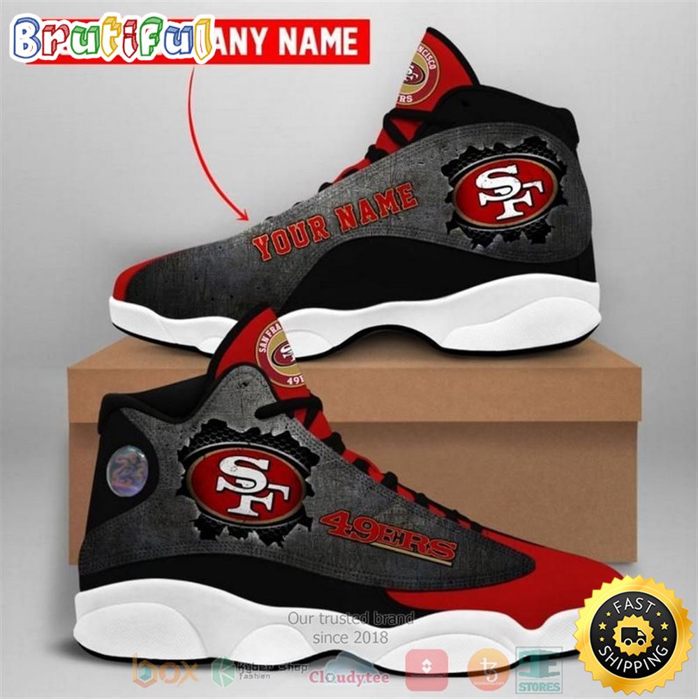 Personalized Nfl San Francisco 49Ers Logo Football Team Custom Air Jordan 13 Shoes xuhgqc
