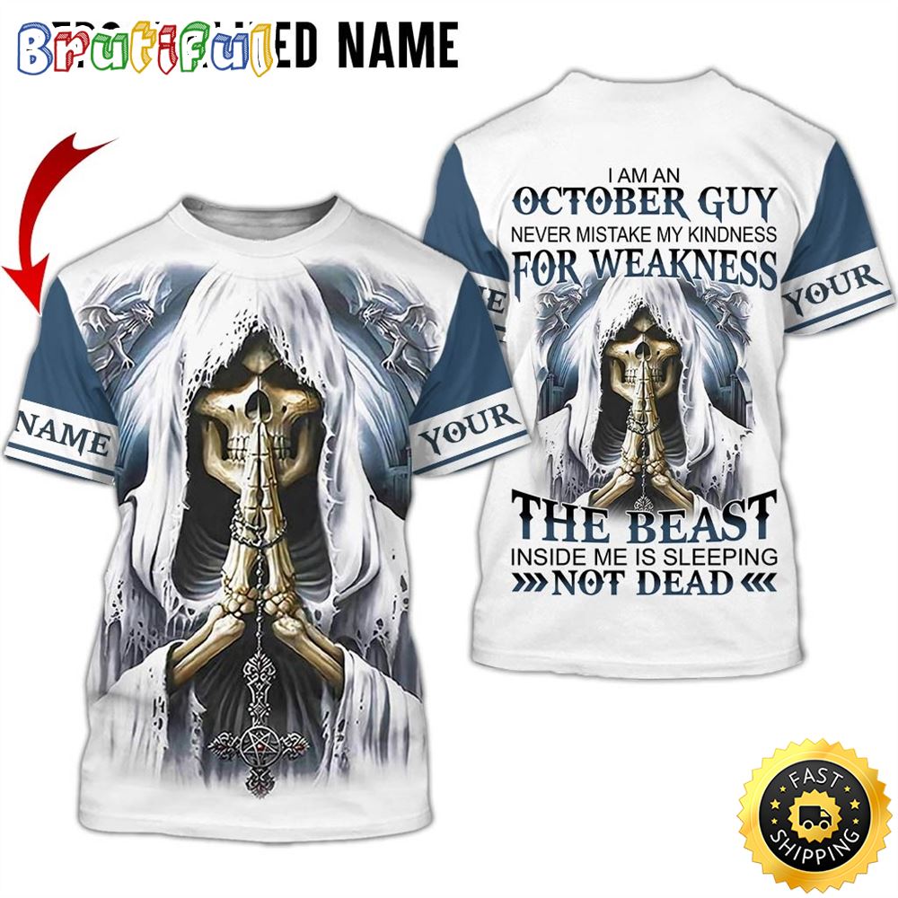 Personalized October Skull Guy The Sleeping Giant All Over Print 3D T Shirt Gift For Man 1 svpmkt