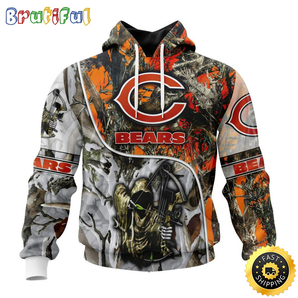 Personalized Personalized NFL Chicago Bears Hoodie Special Fall And Winter Bow Hunting All Over Print 3D Hoodie yowkia