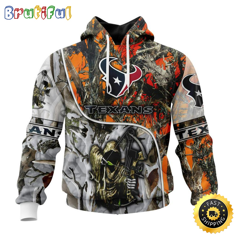 Personalized Personalized NFL Houston Texans Hoodie Special Fall And Winter Bow Hunting All Over Print 3D Hoodie plhfki