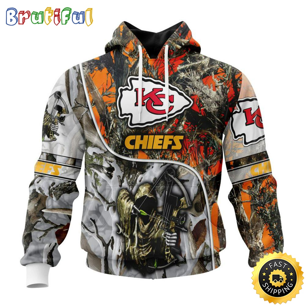 Personalized Personalized NFL Kansas City Chiefs Hoodie Special Fall And Winter Bow Hunting All Over Print 3D Hoodie dnaesj