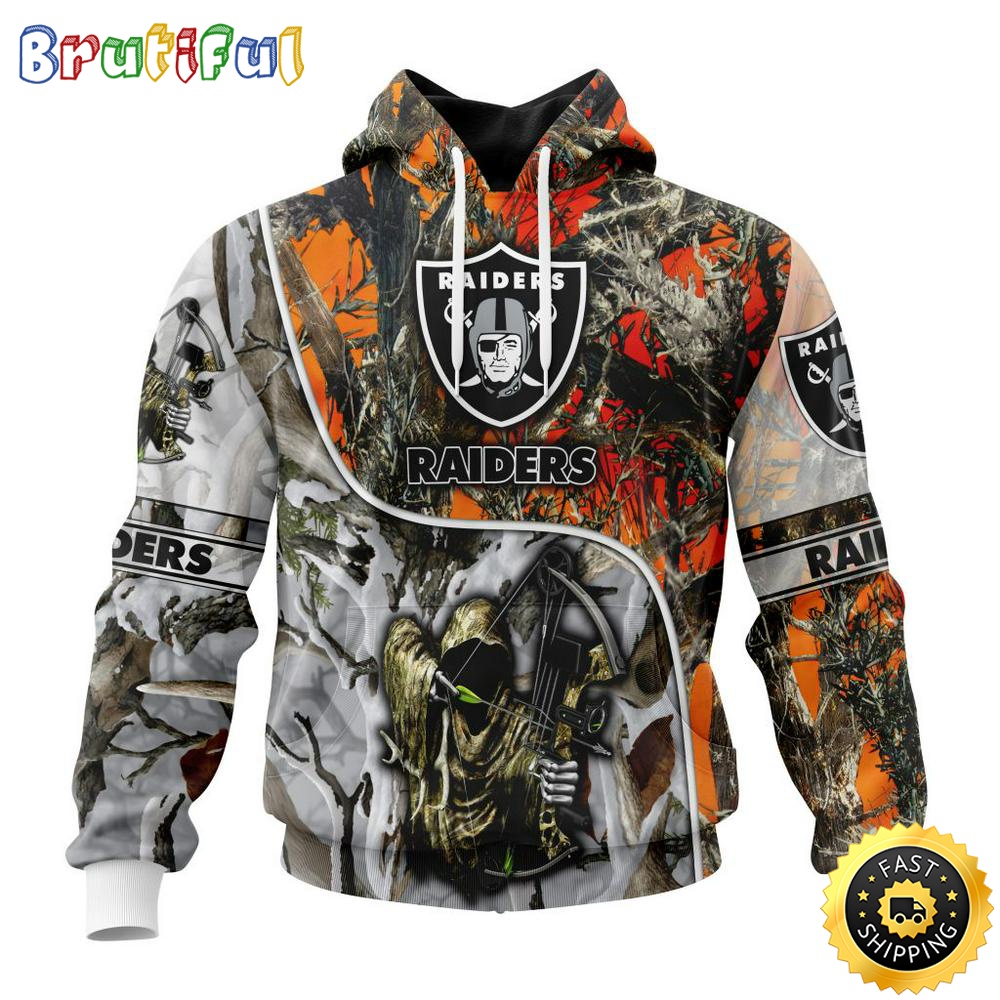 Personalized Personalized NFL Las Vegas Raiders Hoodie Special Fall And Winter Bow Hunting All Over Print 3D Hoodie kaf8b5