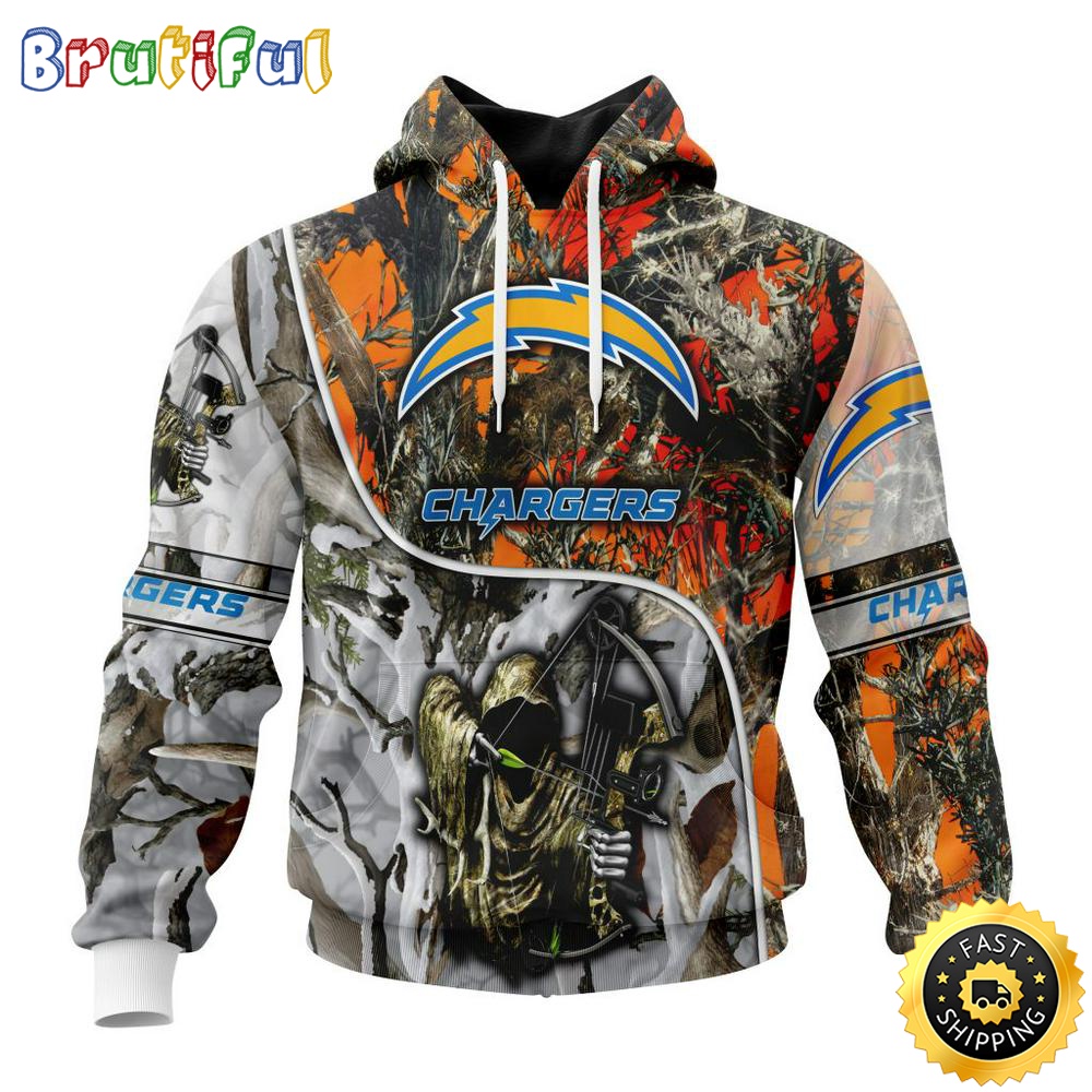 Personalized Personalized NFL Los Angeles Chargers Hoodie Special Fall And Winter Bow Hunting All Over Print 3D Hoodie p2rfsf