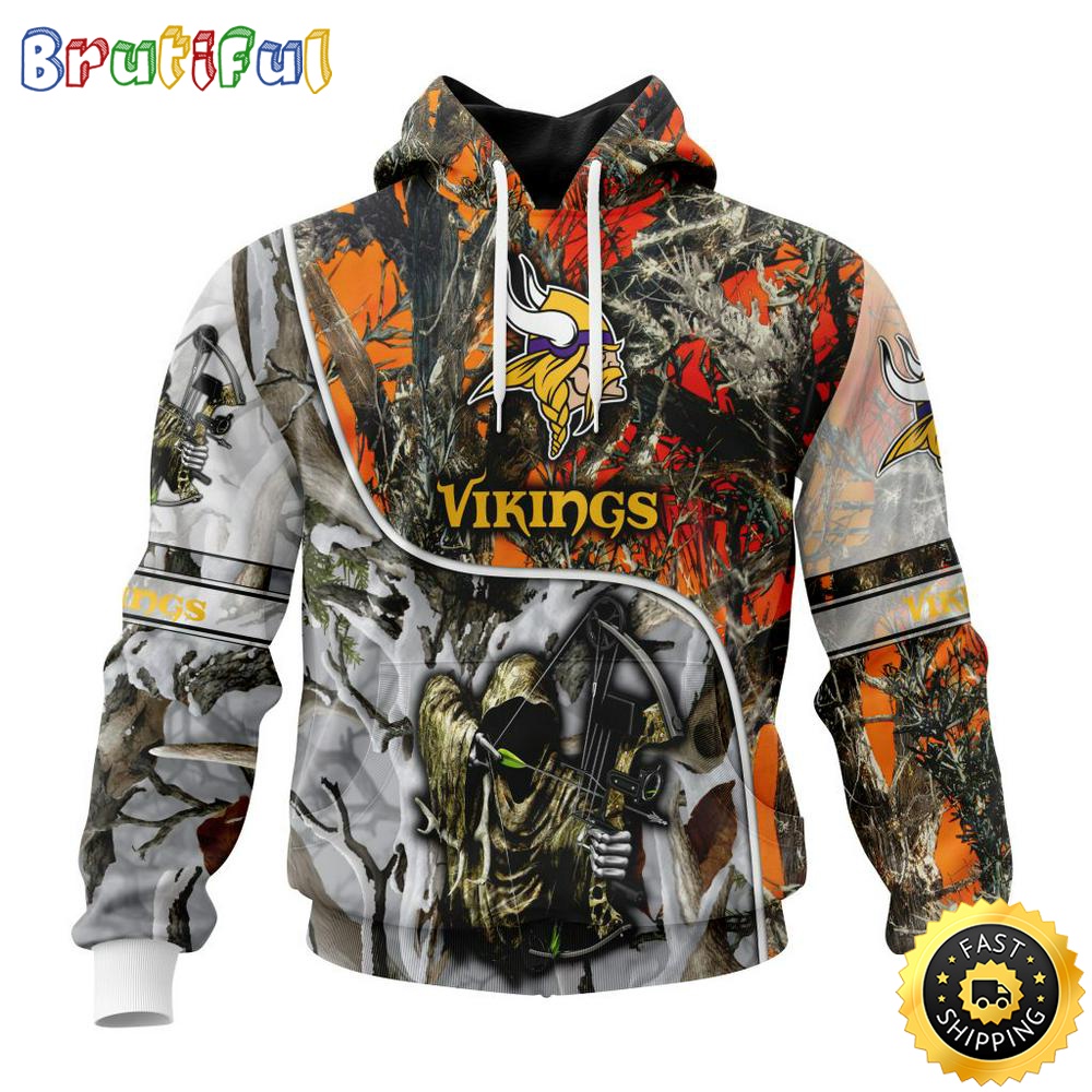 Personalized Personalized NFL Minnesota Vikings Hoodie Special Fall And Winter Bow Hunting All Over Print 3D Hoodie xk3ygn