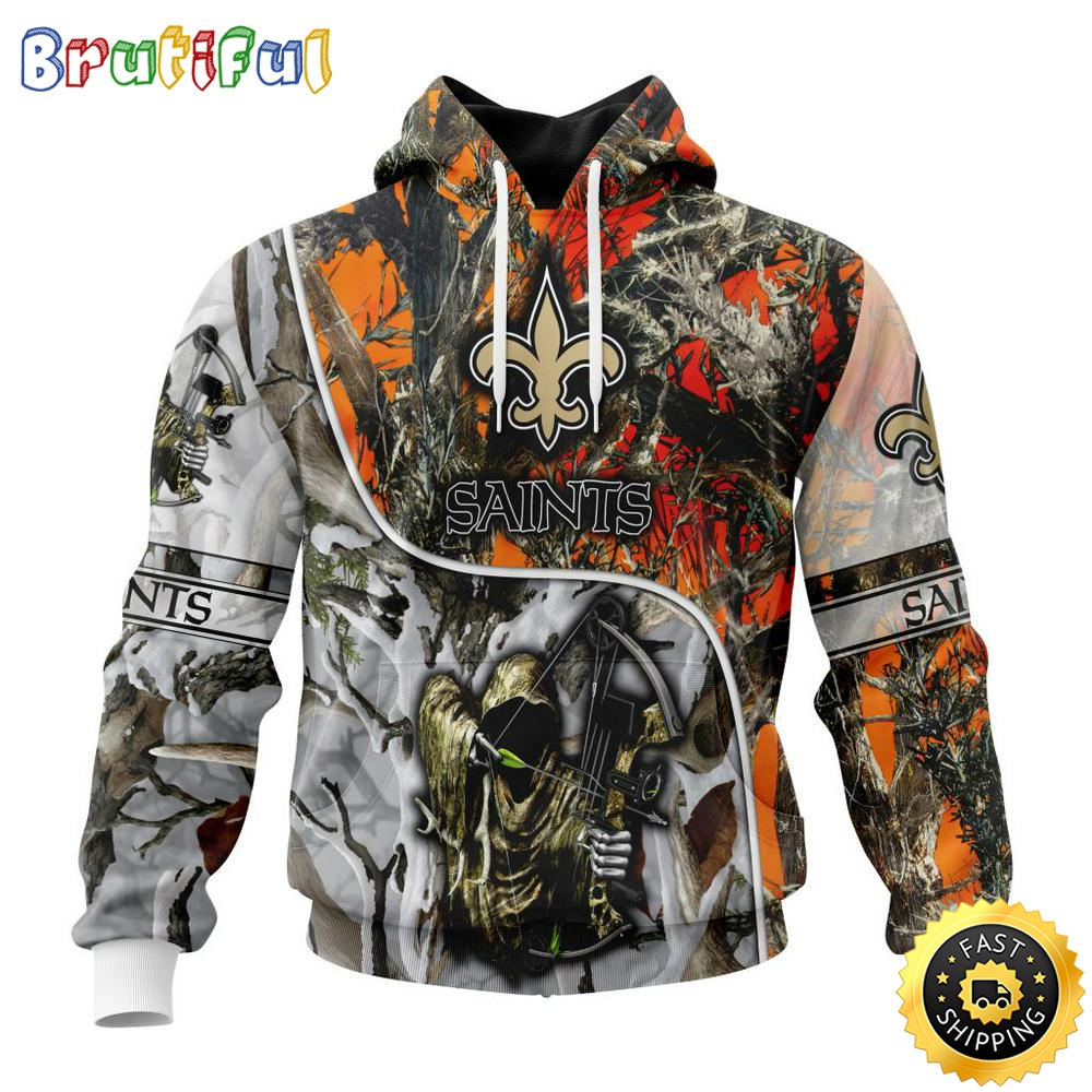 Personalized Personalized NFL New Orleans Saints Hoodie Special Fall And Winter Bow Hunting All Over Print 3D Hoodie qsezim