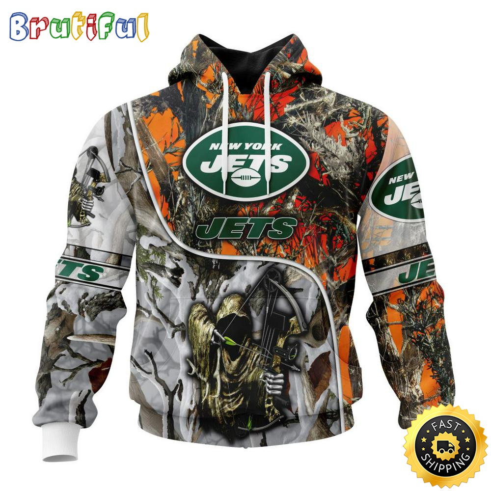 Personalized Personalized NFL New York Jets Hoodie Special Fall And Winter Bow Hunting All Over Print 3D Hoodie yablxf