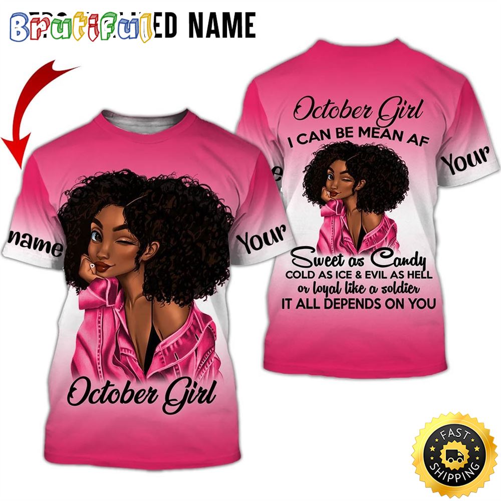 Personalized Pink October Girl Cold As Ice All Over Print 3D T Shirt Gift For Woman 1 mhm7ox