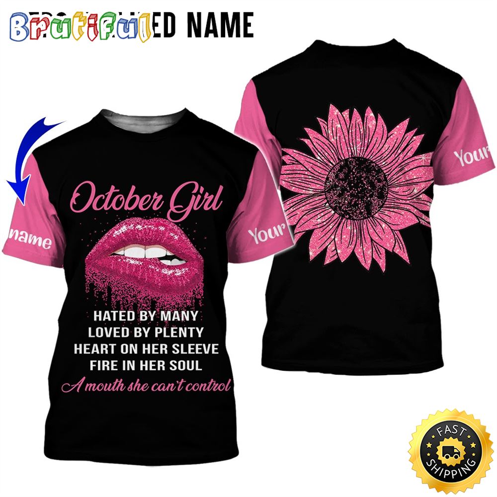 Personalized Pink October Girl Hated By Amouth All Over Print 3D T Shirt Gift For Woman 1 deodvv