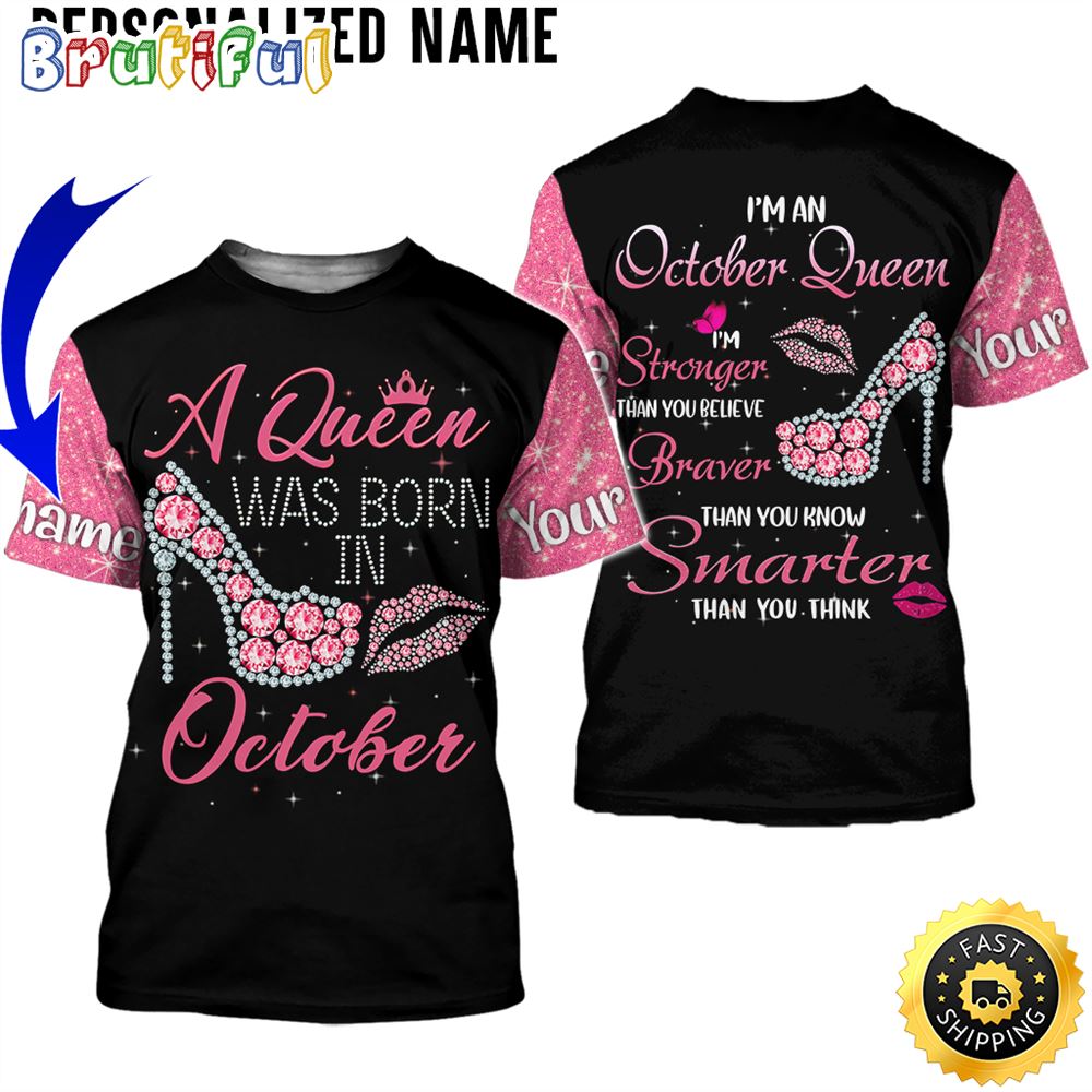 Personalized Pink October Girl Smarter Than You All Over Print 3D T Shirt Gift For Woman 1 pz4adh