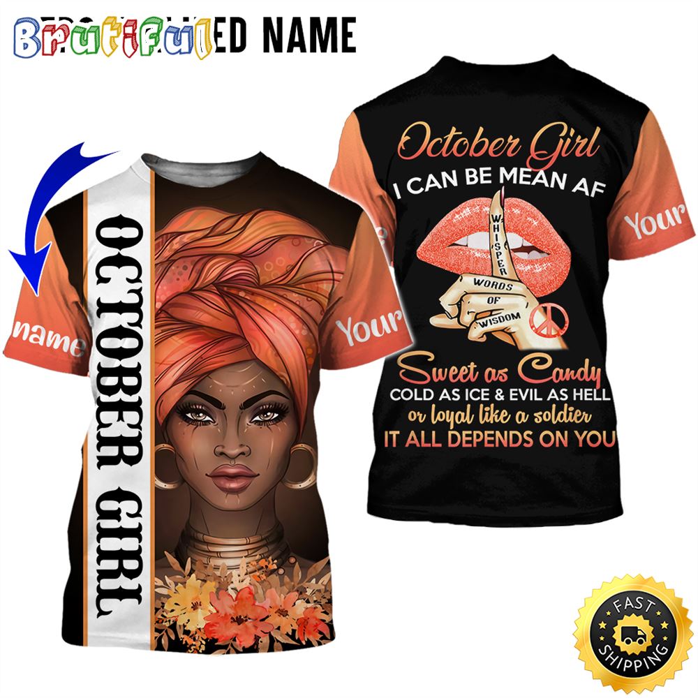 Personalized Pink October Girl Sweet And Candy All Over Print 3D T Shirt Gift For Woman 1 gdpdrt
