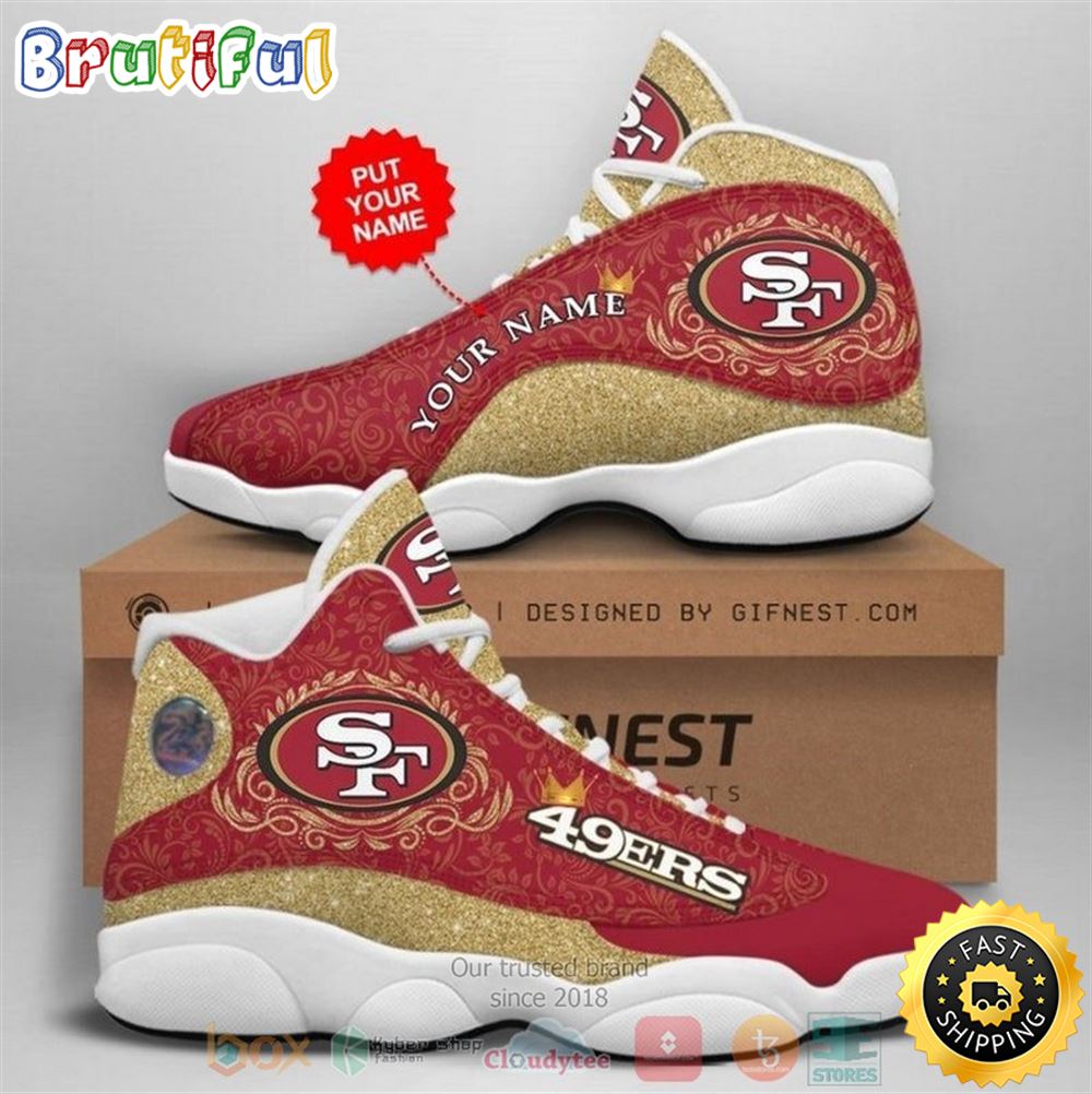 Personalized San Francisco 49Ers Nfl Football Team Custom Air Jordan 13 Shoes wct7tu