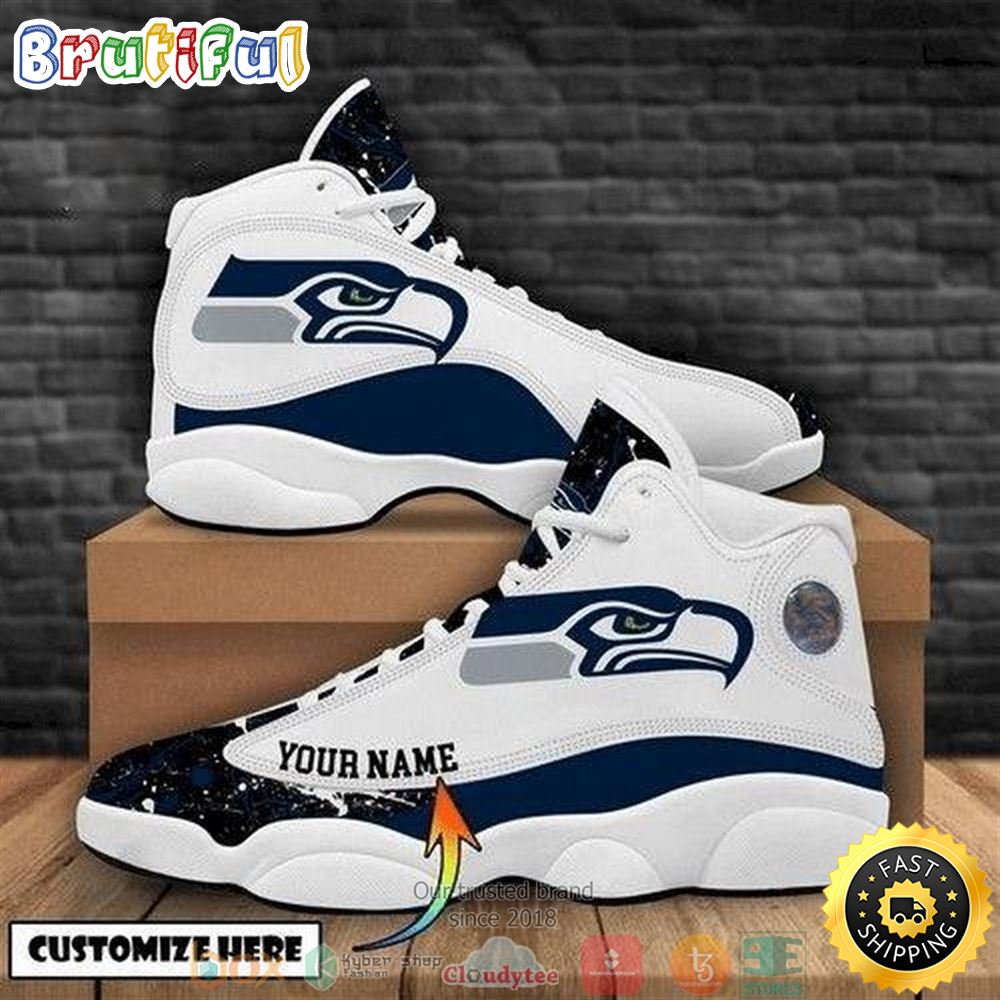 Personalized Seattle Seahawks Nfl Football Team Big Logo 36 Gift Air Jordan 13 Sneaker Shoes dfzedp
