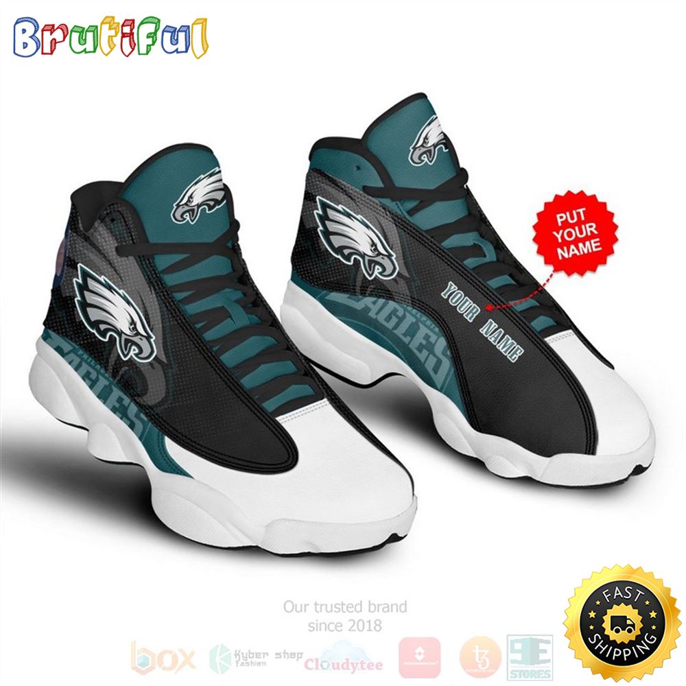 Philadelphia Eagles Football Team Nfl Custom Name Air Jordan 13 Shoes rkwibq