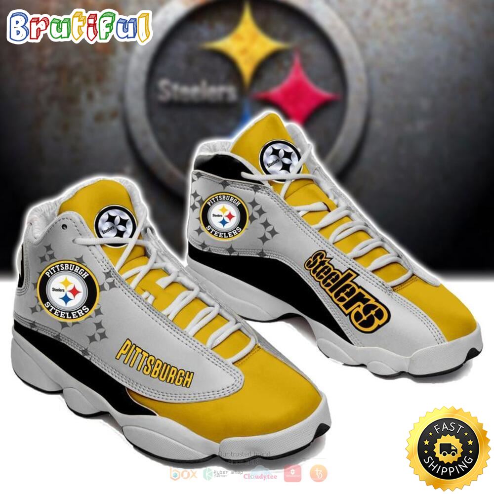 Pittsburgh Steelers Nfl Yellow Grey Air Jordan 13 Shoes v5i3zy