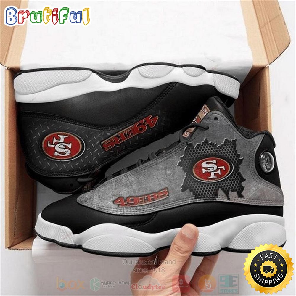 San Francisco 49Ers Nfl Team Black Air Jordan 13 Shoes c6ujir
