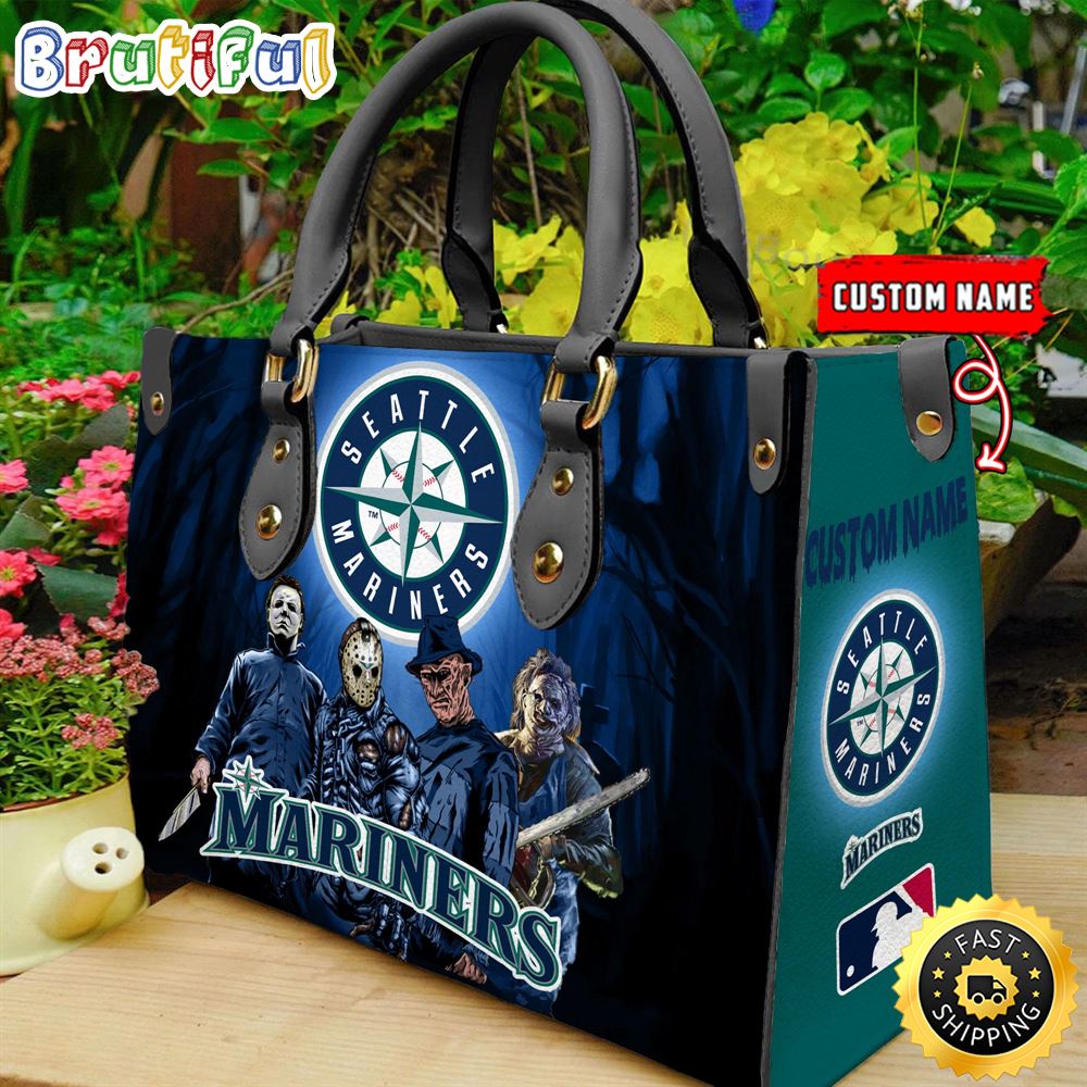 Seattle Mariners MLB Halloween Women Leather Hand Bag