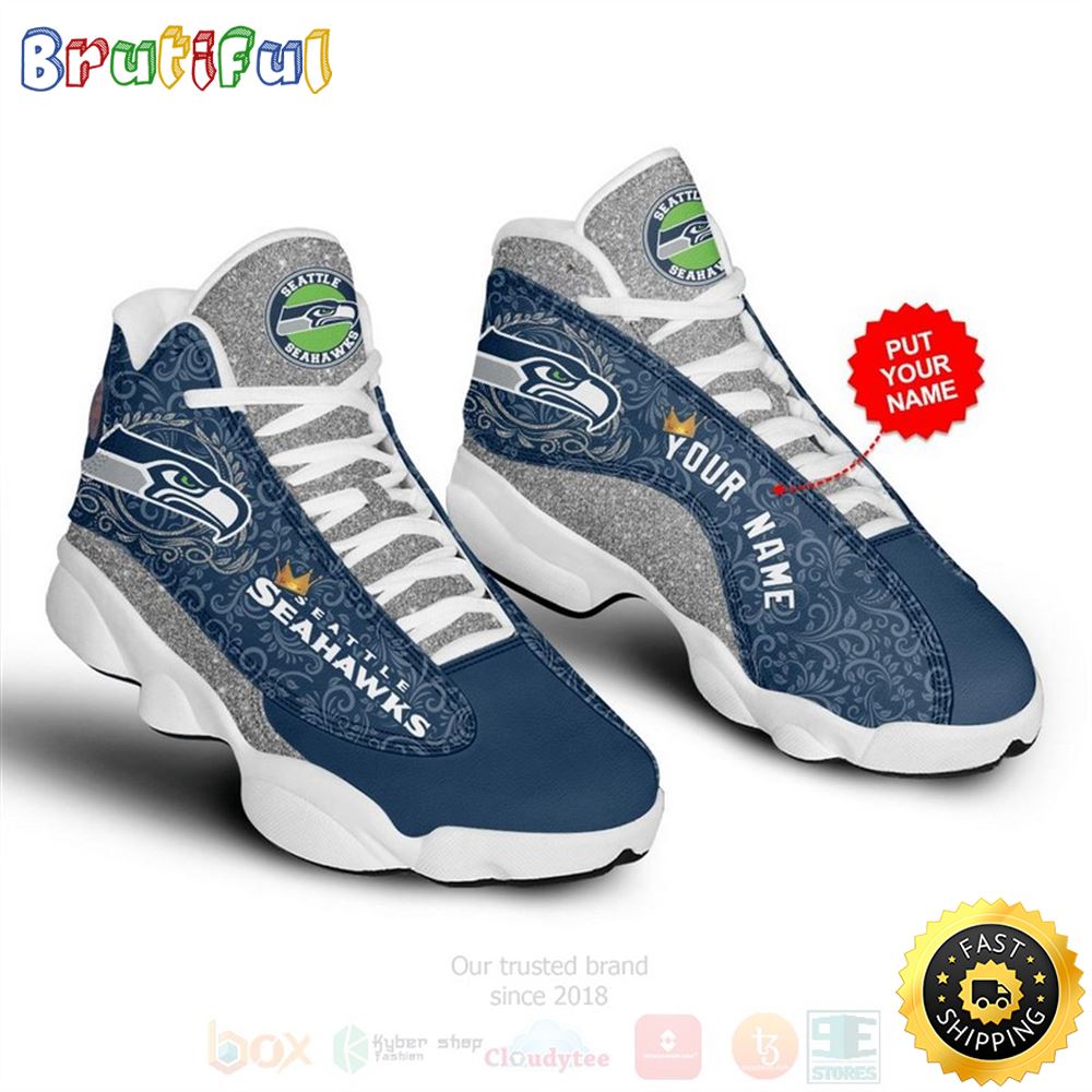 Seattle Seahawks Football Team Nfl Custom Name Air Jordan 13 Shoes sy2hbo