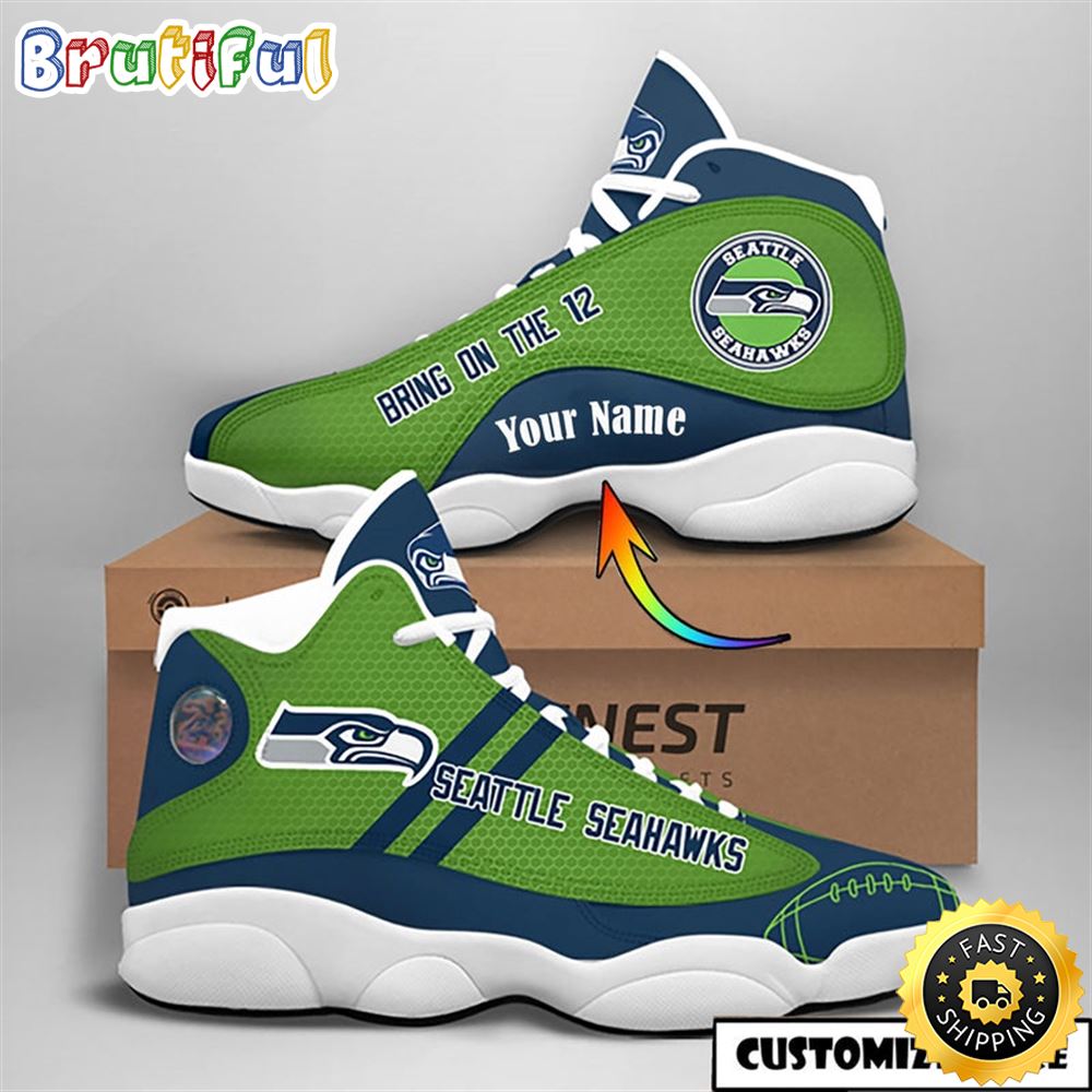 Seattle Seahawks Nfl Custom Name Air Jordan 13 Shoes qe2hep