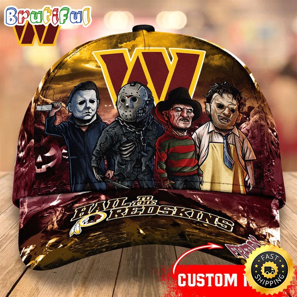 Washington Commanders Nfl Personalized Trending Cap Mixed Horror Movie Characters wg1lgk