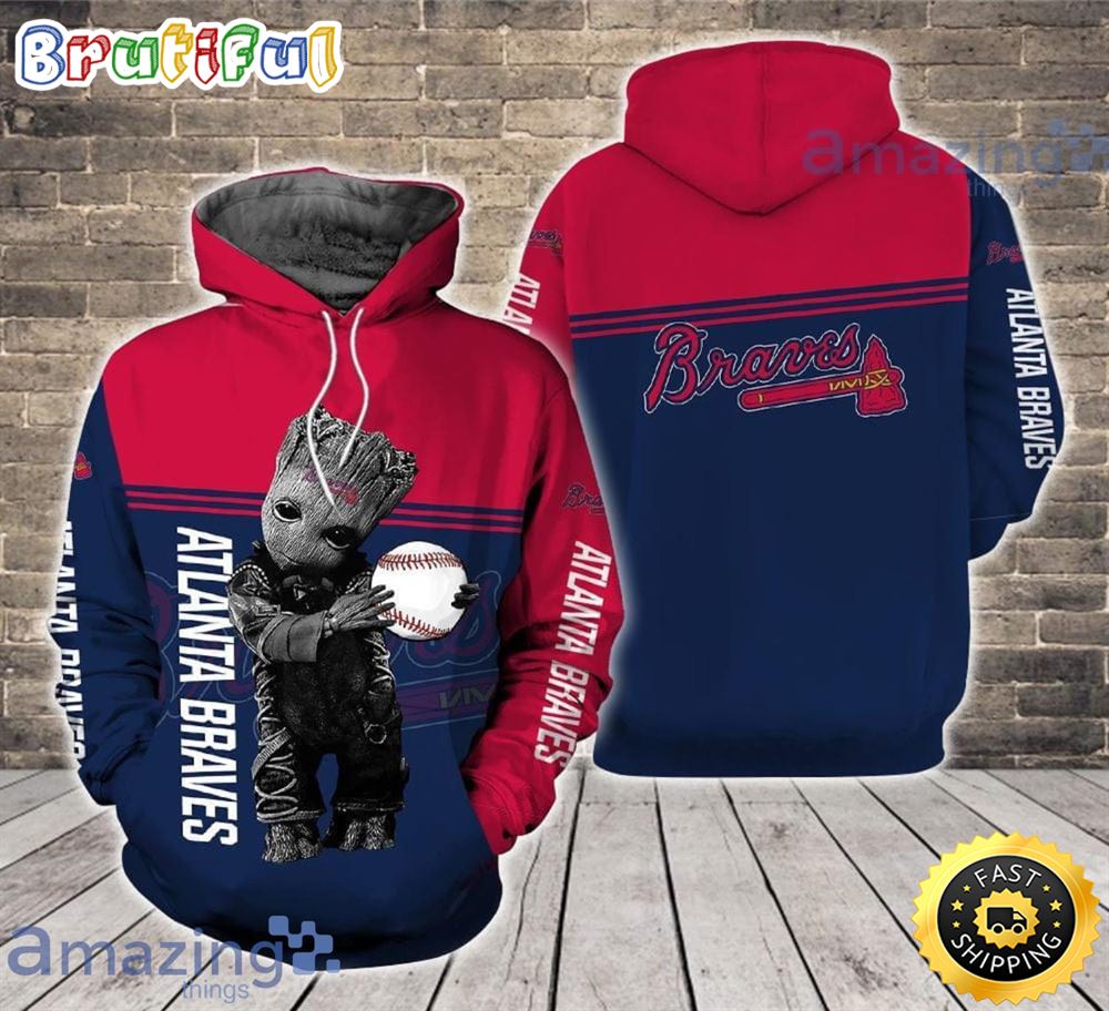 Atlanta Braves Ft. Groot 3d Hoodie For Fans zjyzhu