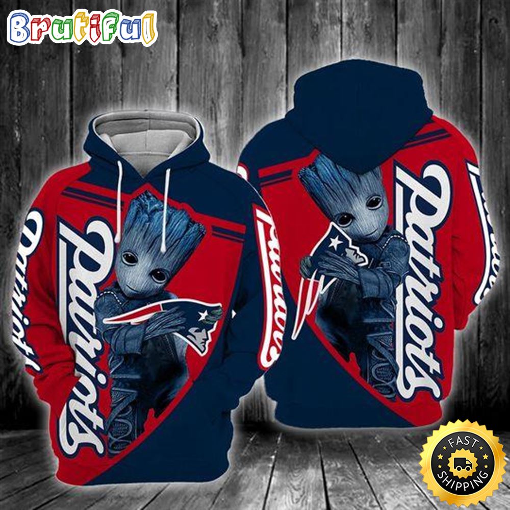 Baby Groot New England Patriots Hoodie cxbhtu