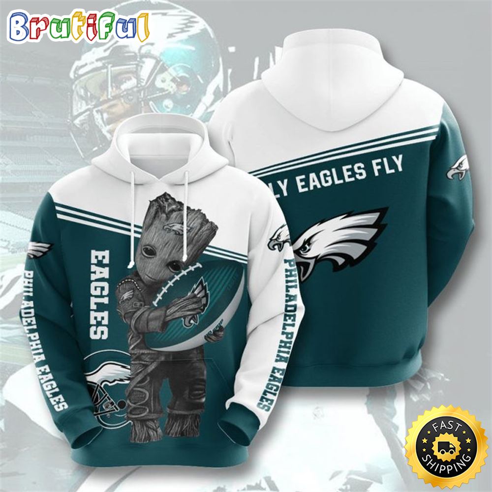 Baby Groot Philadelphia Eagles 3d Hoodie All Over Print o1jwhd