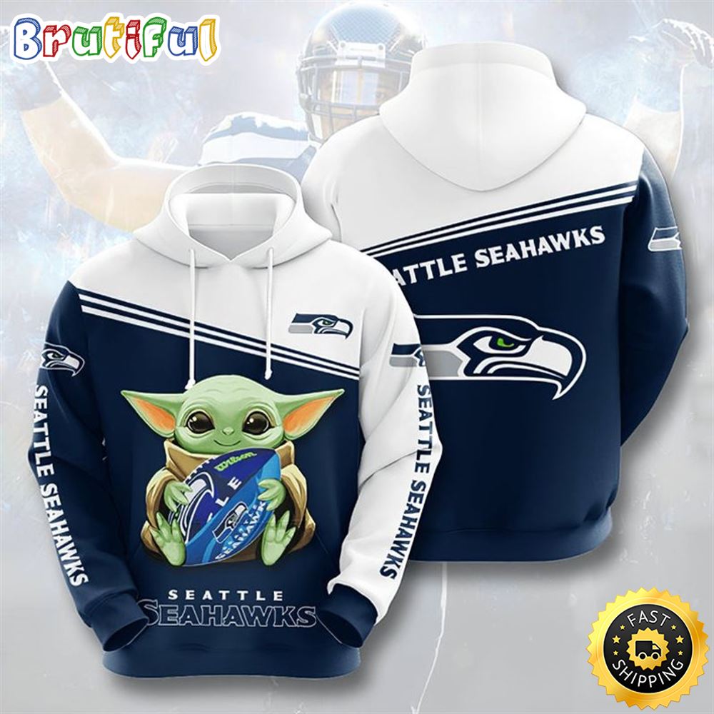 Baby Yoda Seattle Seahawks Gift For Fan 3d Hoodie All Over Print psiy2u