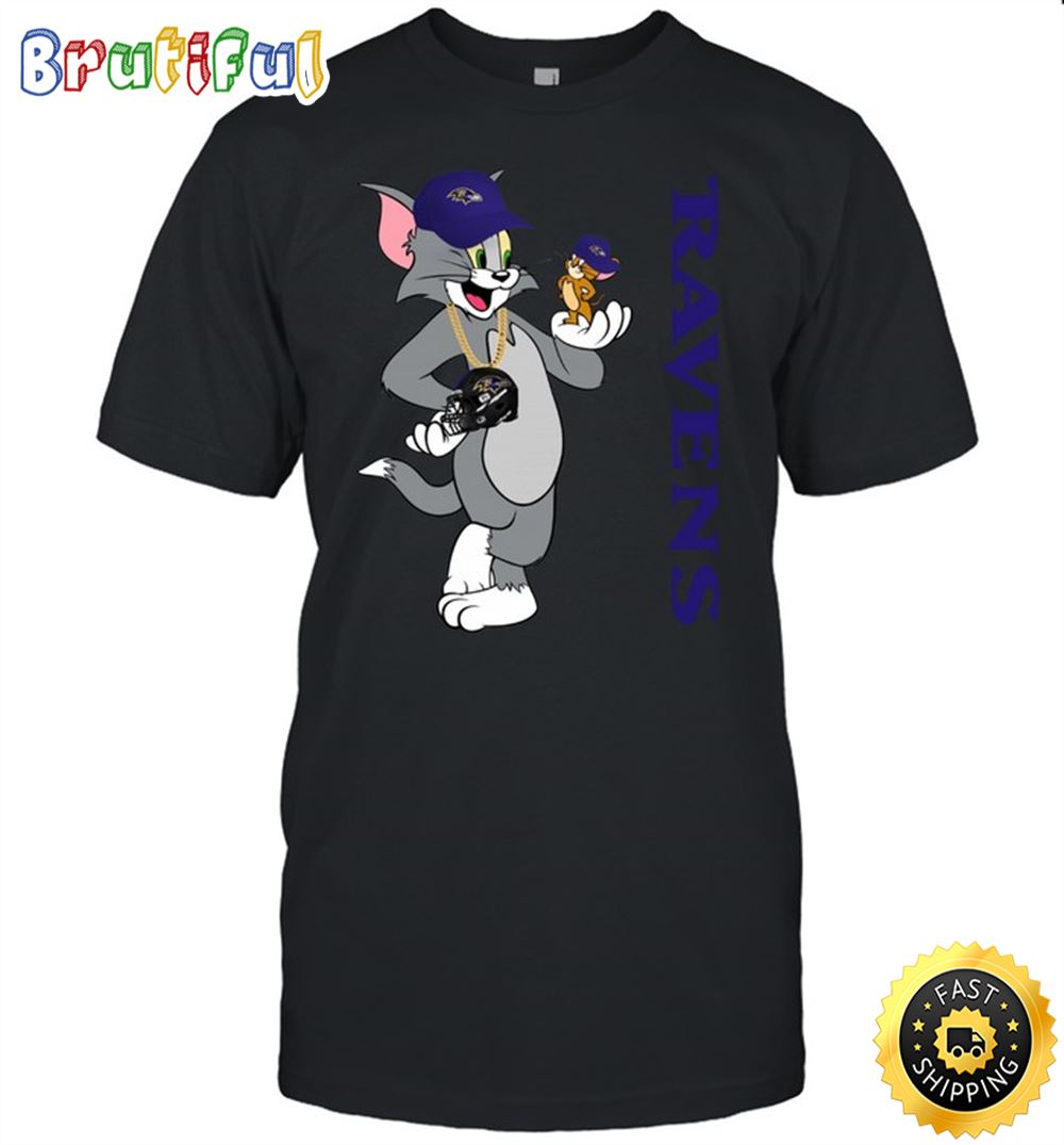 Baltimore Ravens T Shirt Print Tom And Jerry Nfl Tom And Jerry Tshirt For Fans 1 w4wjbs.jpg